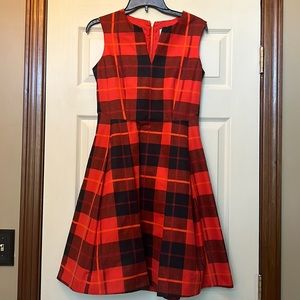Kate Spade A line red plaid dress